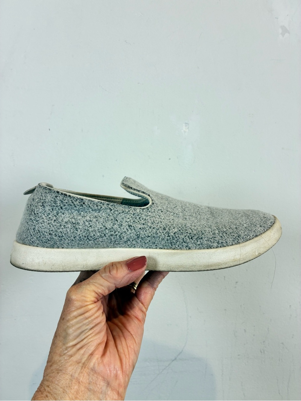 allbirds Women's Slip-On Wool Flats in Heather Gray, Size 7
